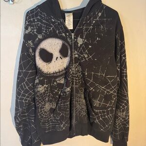 nightmare before Christmas black zip-up hoodie